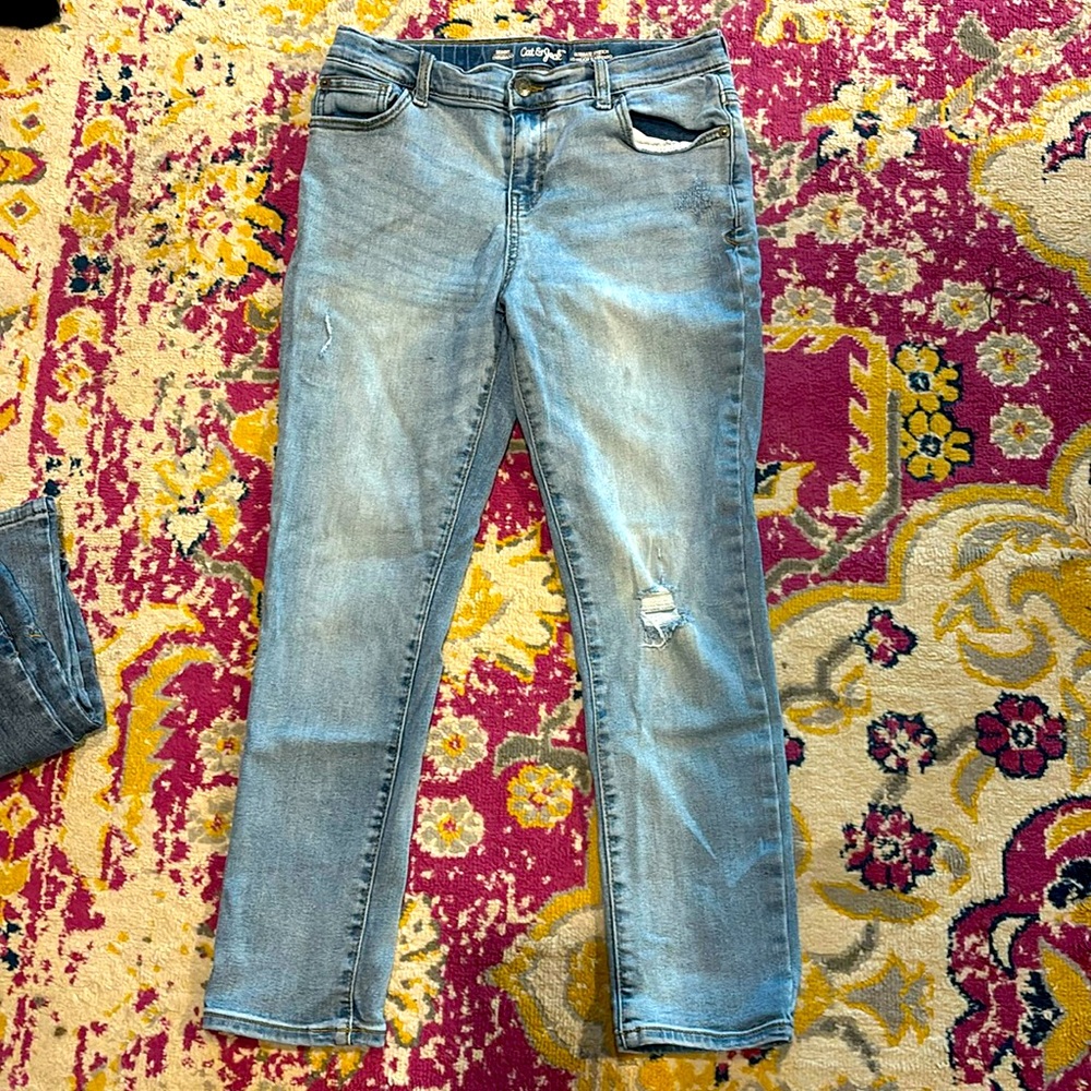 2 pairs boys size 14 Cat and Jack jeans - Picture 2 of 7